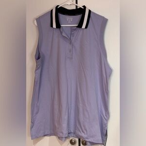 NWT Calvin Klein Women's Purple Sleeveless Polo Top